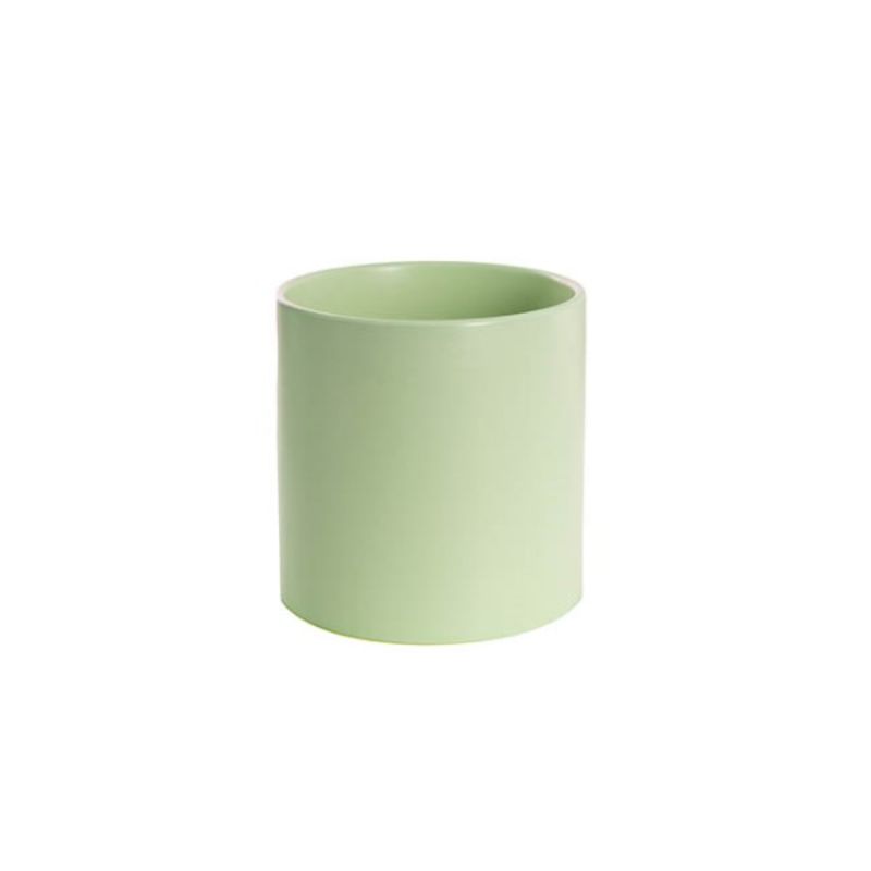 Matte sage ceramic plant pot, 18x18cmH, perfect for stylish indoor greenery and enhancing home decor.