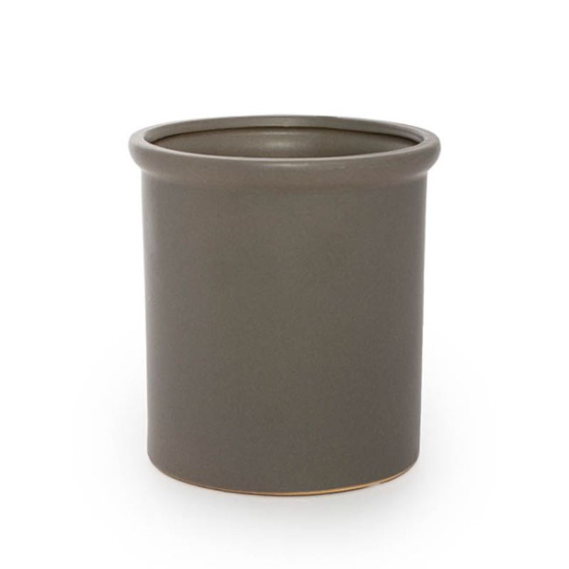 Elegant ceramic vase in satin matte charcoal, perfect for showcasing flowers or branches in contemporary home decor.
