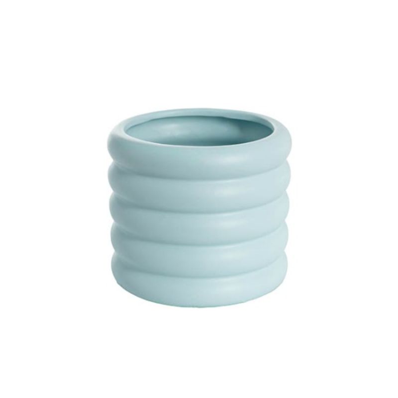 Ceramic pastel matte soft blue beehive décor piece, measuring 17x17x15cm, ideal for stylish home settings.