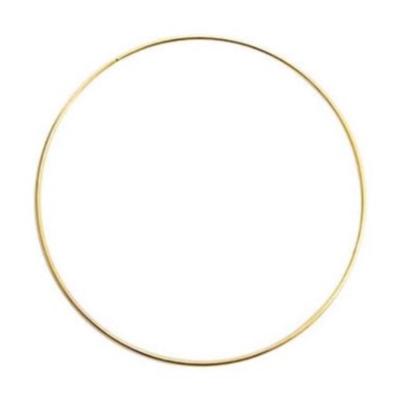 Gold 20cm floral metal hoop, ideal for elegant arrangements and decor, perfect for events and home styling.