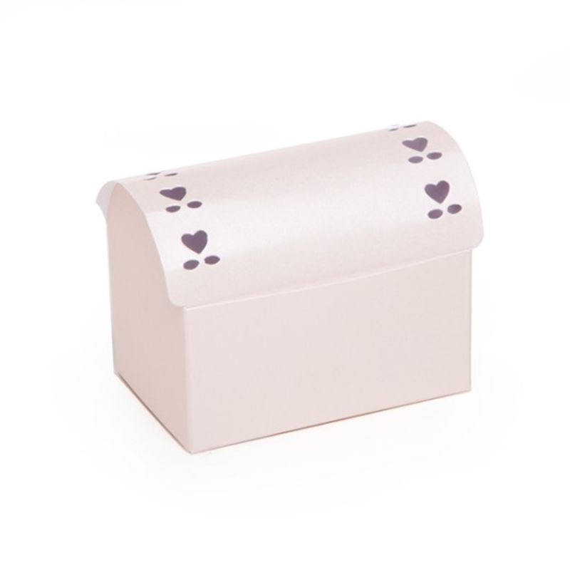 Elegant cream bomboniere chests, pack of 25, ideal for favors and treats, perfect for any celebration.