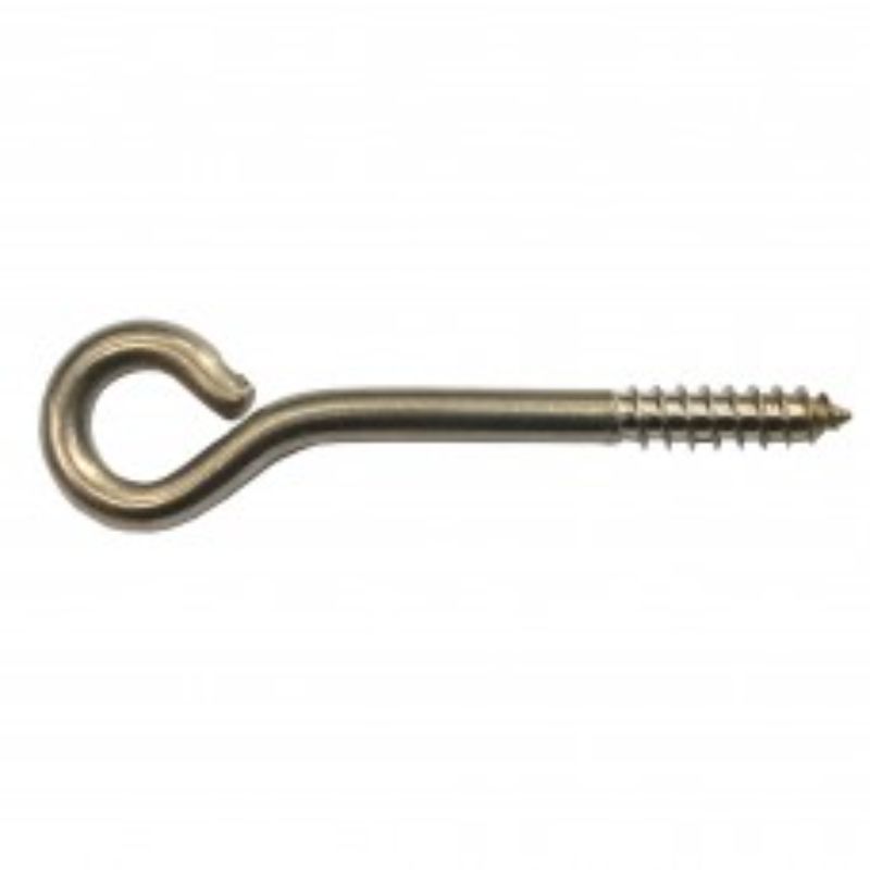 Stainless steel screw eye #1101SS, 3-3/4 x 1/4 inch, durable, rust-resistant, ideal for hanging and securing wires.