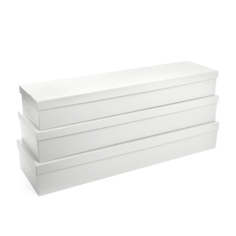 Elegant white ribbed rose boxes set of three, perfect for gifting flowers, chocolates, or keepsakes on any occasion.