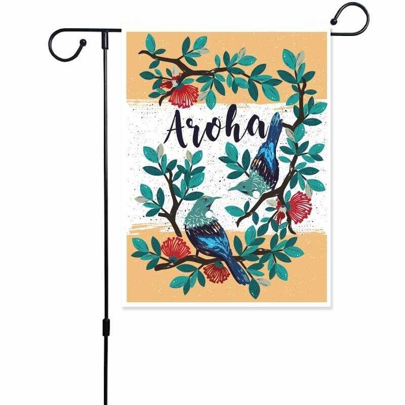 Vibrant 90cm garden stakes with AROHA/TUI designs, perfect for adding charm and color to your outdoor space. Set of 3.