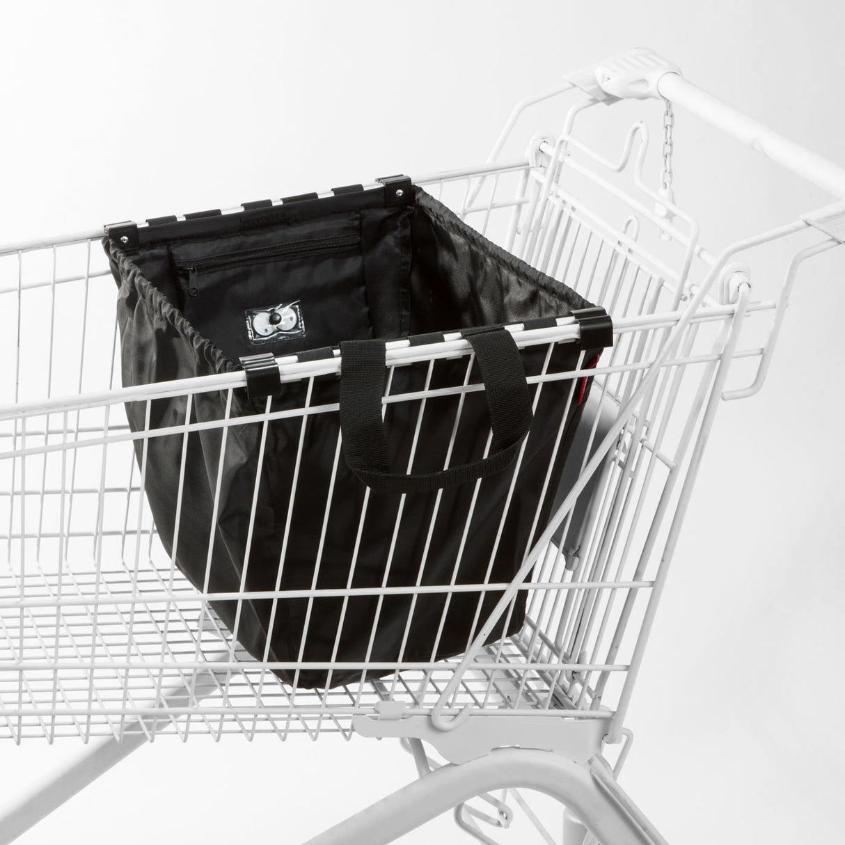 Reisenthel Easyshopping Supermarket Bag in black, spacious 30L design with collapsible style and water-repellent material.