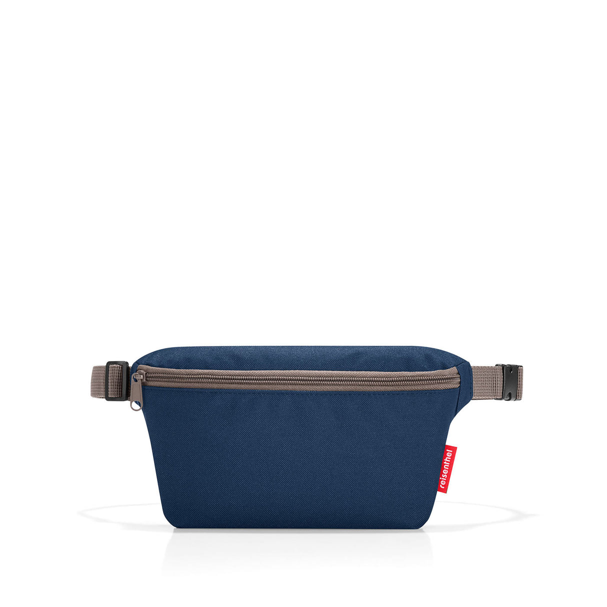 Dark blue Reisenthel Belt Bag S, versatile for hip or cross-body wear, featuring zippers, pockets, and adjustable strap.