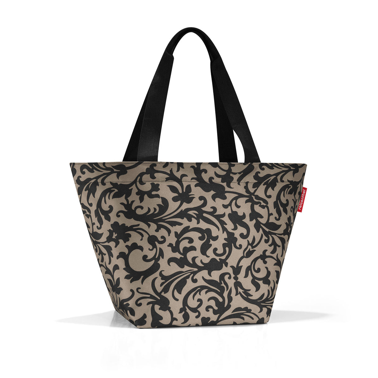 Reisenthel Shopper Bag in Baroque Taupe, stylish, water-repellent, 15L capacity with zip pocket and stable bottom design.