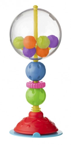 Colorful Ball Bopper High Chair Toy by Playgro, featuring soft bouncing balls for sensory play and motor skill development.