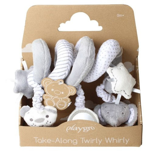 Soft grey elephant toy with textures, sounds, and colors for sensory play and infant development. Ideal for tummy time.