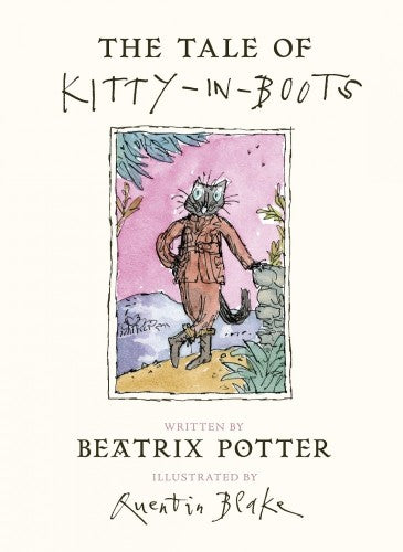 Illustrated book cover of 'The Tale of Kitty In Boots' by Beatrix Potter featuring whimsical cat adventure.