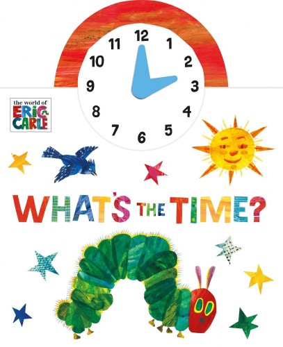 Colorful educational clock featuring Hungry Caterpillar illustrations, designed to help kids learn to tell time.