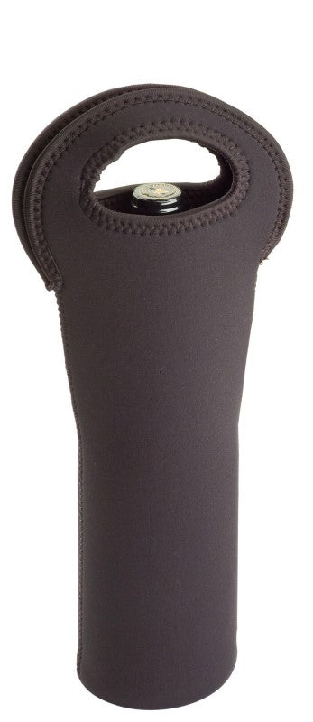 Stylish neoprene wine bag carrier with handles, designed for single bottles, perfect for gifting and transportation.
