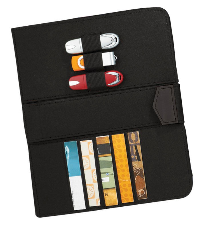 Sleek Pedova iPad Stand Padfolio with zip closure, removable easel, pen loop, and lined pad for enhanced productivity.