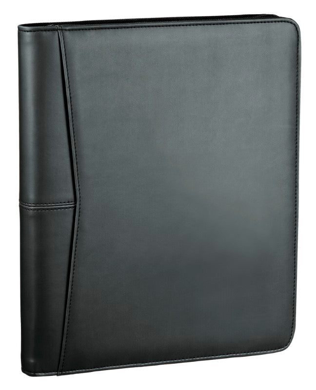 Sleek Pedova iPad Stand Padfolio with Ultrahyde, zip closure, easel stand, pen loop, and lined writing pad for productivity.