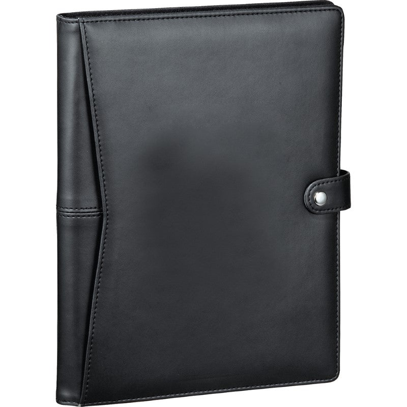 Pedova ETech Journalbook with snap closure, featuring Ultrahyde, adjustable device brackets, card holder, and 90 sheets.