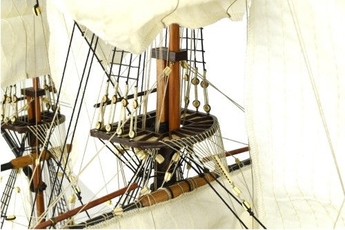Detailed 1/65 scale model of the cHMS Endeavour, capturing the iconic ship of Captain Cook's historic voyages.