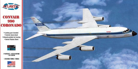 Plastic model kit of the 1/135 Convair 990 Airline NASA, featuring authentic NASA decals and vintage Revell tooling.