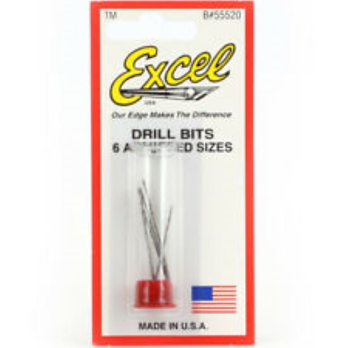 6 assorted micro drill bits in a tube - high-speed steel, sizes #60 to #70, ideal for precision drilling in various materials.