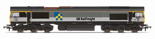 Hornby GBRf Class 66 Co-Co 66793 model locomotive in striking grey livery, perfect for enhancing model railway layouts.