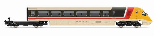 Hornby BR Class 370 Advanced Passenger Train model showcases 7-car APT-P design with tilting technology from British Rail's 1980s era.