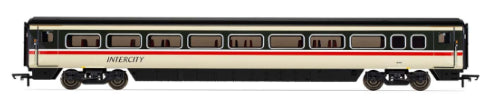 Hornby BR Mk4 Standard (Toilet) Coach F model showcasing intricate details and authentic design for train collectors and enthusiasts.