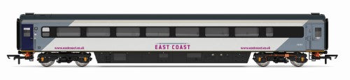 Hornby East Coast Mk3 Trailer Guard Standard model showcasing detailed design and advanced technologies for realistic rail displays.
