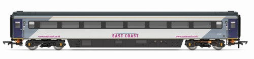 Hornby East Coast Mk3 Trailer 1st 41097 model, featuring detailed design and 125 mph capability, perfect for collectors.