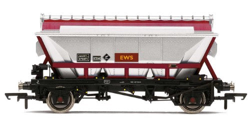 Hornby CDA Hopper model in EWS livery, ideal for enhancing model railways with historical accuracy and intricate detailing.