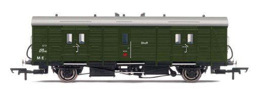 Hornby BR(S) Departmental Brake Van C model, showcasing vintage craftsmanship and detail for Era 7 railway layouts.