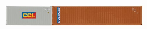 Detailed CCL & Genstar container pack featuring 20' and 40' models for enhanced Era 11 railway realism.