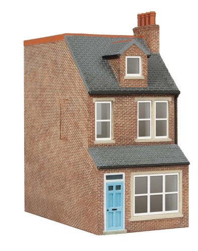 Victorian Terrace House model in 00 scale, showcasing detailed architecture for model railway scenes.