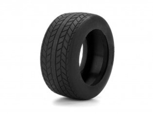 Vintage Radial W26mm tires for 1/10 scale racing, featuring durable D compound rubber and superior traction for optimal performance.
