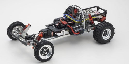 1/10 Tomahawk Retro R/C buggy with aluminum chassis, oil shocks, and high-grip tires for superior racing performance.