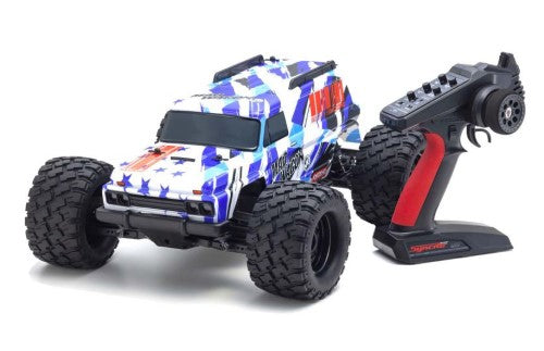 Radio control monster truck EP RS KB10 VE Mad Wagon Blue, 1/10 scale, 75 km/h speed, 4WD, durable aluminum chassis, vintage van body.