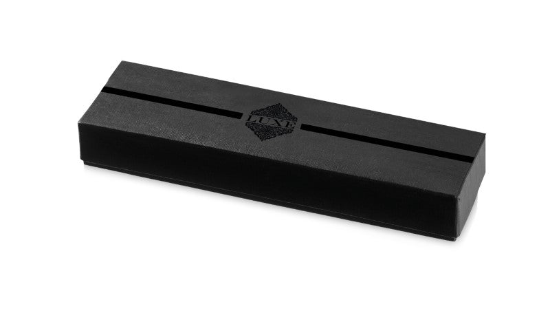 Elegant Luxe Vincenzo Pen Set featuring a roller ball and twist-action ballpoint, both with a premium graphite and chrome design.