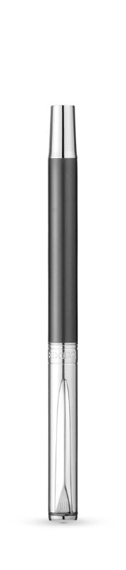 Luxe Vincenzo Pen Set featuring roller ball and ballpoint pens with elegant design, chrome finish, and stylish gift packaging.