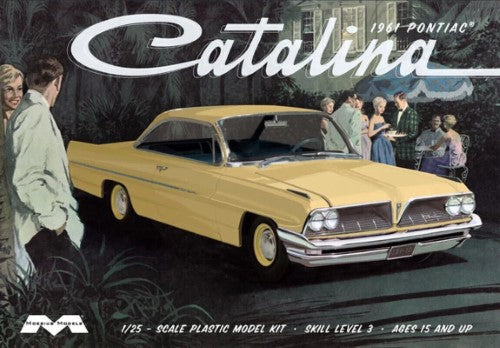 Detailed 1/25 scale model kit of the classic '61 Pontiac Catalina, ideal for collectors and hobbyists.