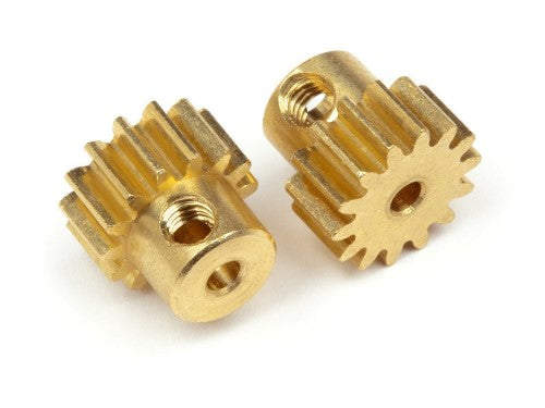 Ion Brass Pinion Gear 14T (2) designed for RC models, optimizing speed and torque with high-quality brass durability.