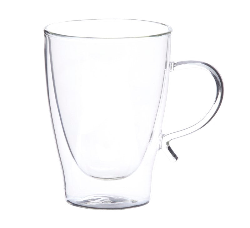 A sleek Aroma Glass Coffee Cup Set, ideal for enjoying 310ml of hot beverages with double-walled elegance and cool-touch design.