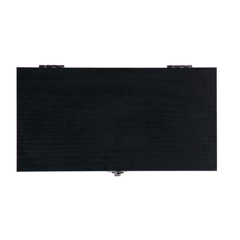 Euro 6 pcs Knife Set with stainless steel blades and ergonomic handles in a black beech wood presentation box.