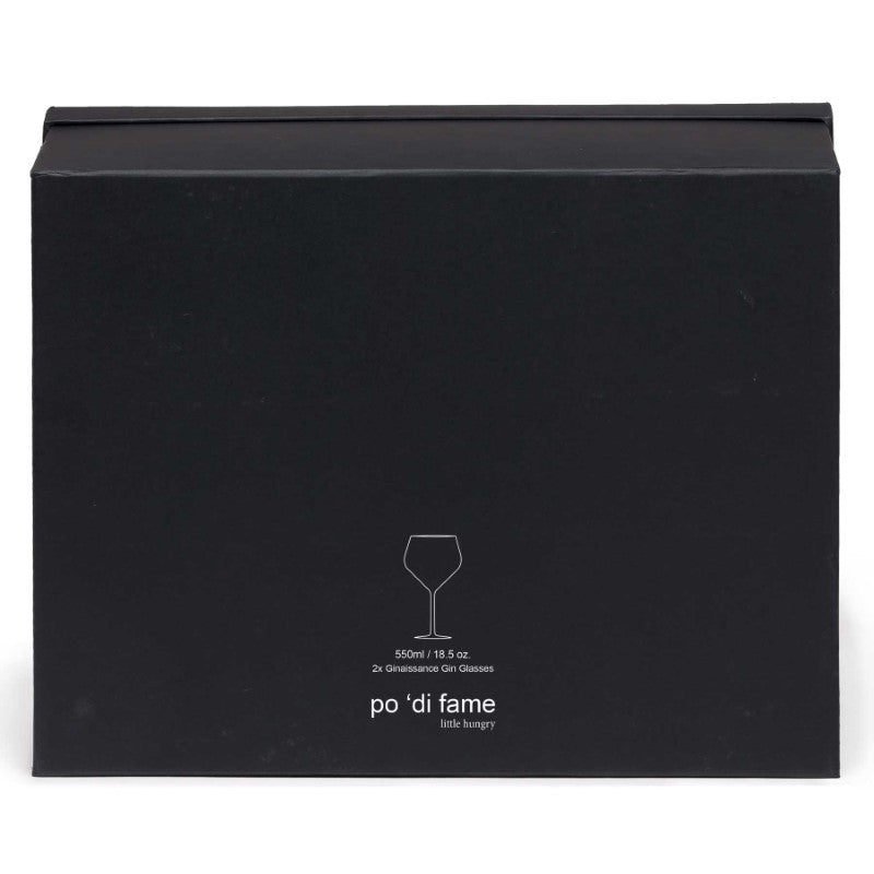 Elegant Ginaissance Glass Set featuring two 550ml stemmed glasses, perfect for enhancing gin and tonic aroma and flavor.