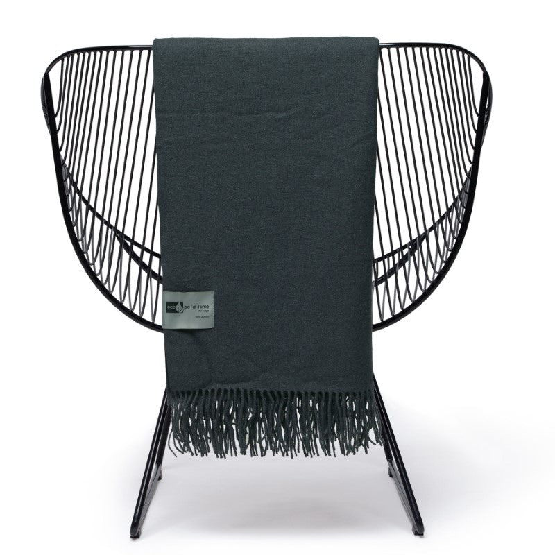 Luxurious Mt Lodge Merino Blanket Throw with herringbone weave, brushed finish, and elegant fringes for cozy home decor.