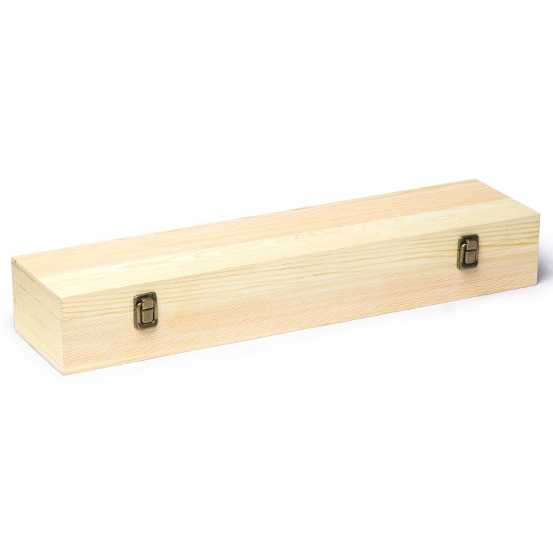 Premium 20-inch stainless steel BBQ tongs with rosewood handles, beautifully presented in a natural pine box.