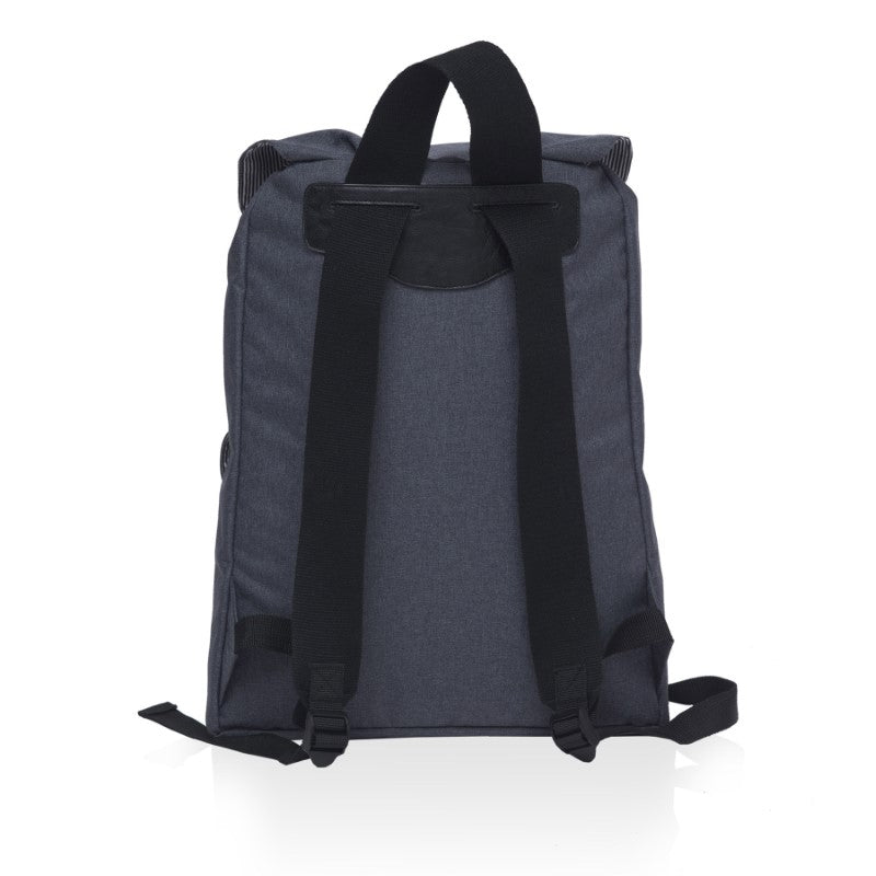 Stylish smpli Stomp Backpack in durable fabric, featuring a padded laptop compartment and adjustable straps for comfort.