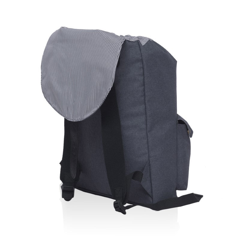 Stylish smpli Stomp Backpack in durable 300D polyester, featuring a padded laptop compartment and adjustable straps.