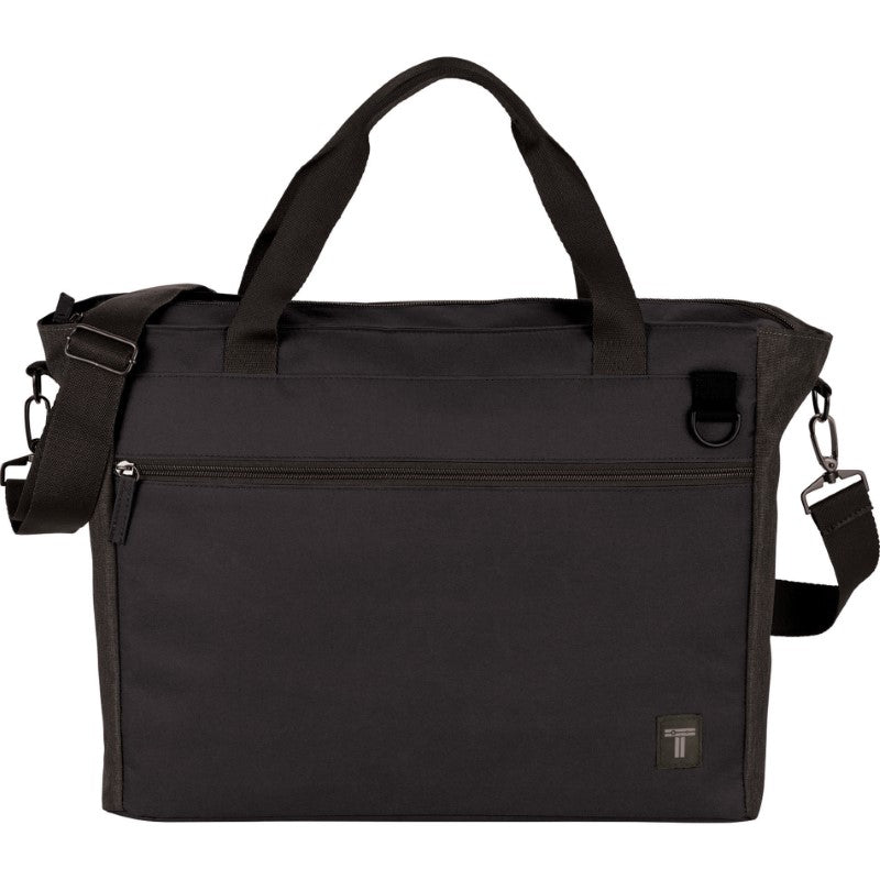 Tranzip Brief 15" Computer Tote in durable polyester with padded compartment, multiple pockets, and adjustable strap for easy transport.
