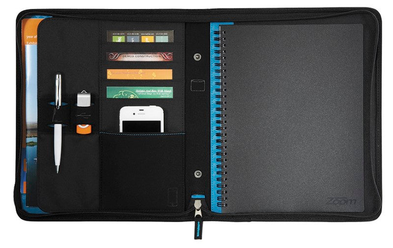 Compendium Zoom 2-In-1 Tech Sleeve JournalBook featuring durable nylon, zippered closure, and versatile tablet storage.
