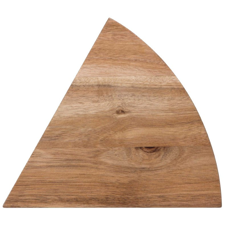 Wedge Cheese Knife Block Set with 4 stainless steel knives and unique Acacia wood block for cheese lovers and elegant serving.