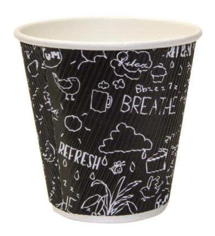 Caterer's Choice 8oz corrugated cups, 25-pack for serving hot beverages stylishly and comfortably. Eco-friendly design.
