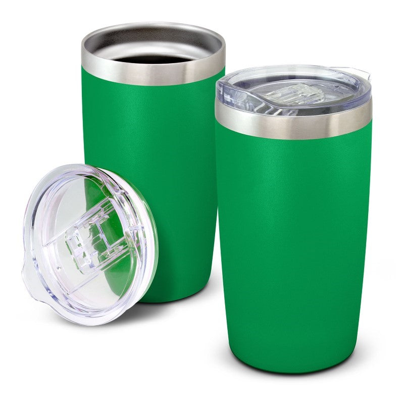 Dark green Prodigy 600ml vacuum cup with double wall insulation, secure lid, and scratch-resistant finish for on-the-go hydration.